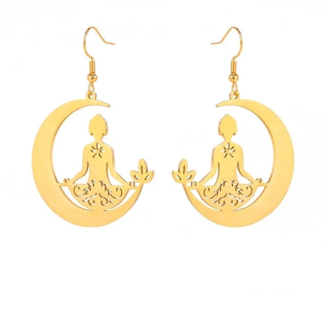 Buddha Meditation Moon Earrings
