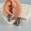 Vintage Buddha Head Silver Earrings