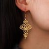 Yoga Lotus Flower Dangle Earrings