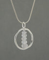 Zen Circle and Moonstone Cairn Pendant, Sterling Silver